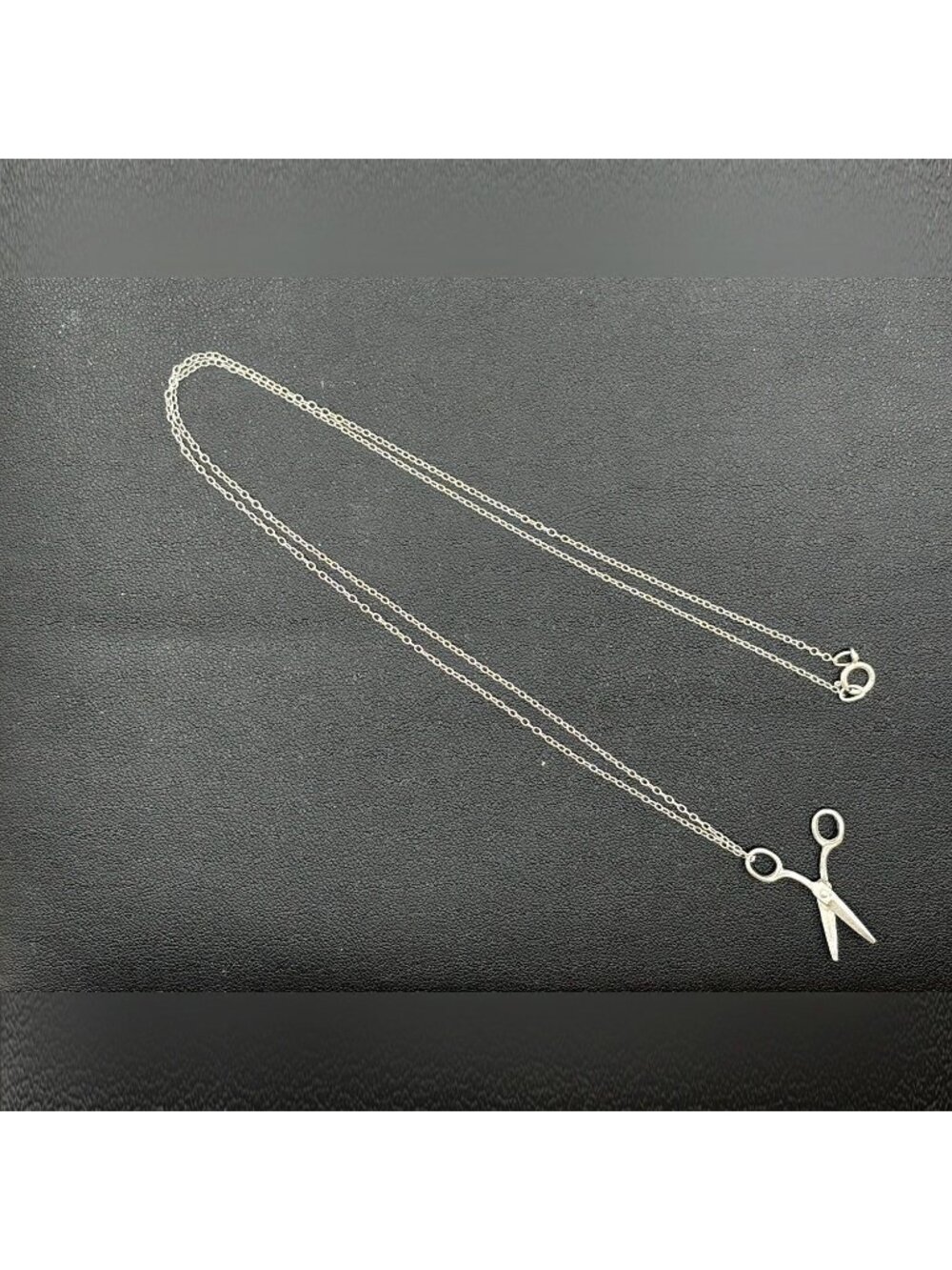 Sterling Silver Moveable Scissors Charm Pendant Necklace 19"